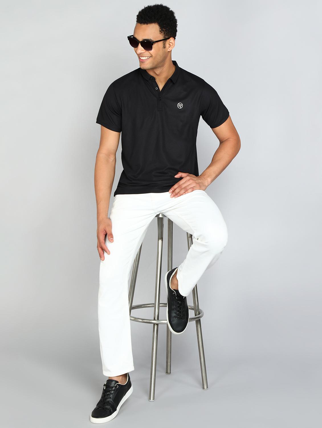 men solid polo neck t-shirt - 20413920 - Standard Image - 3
