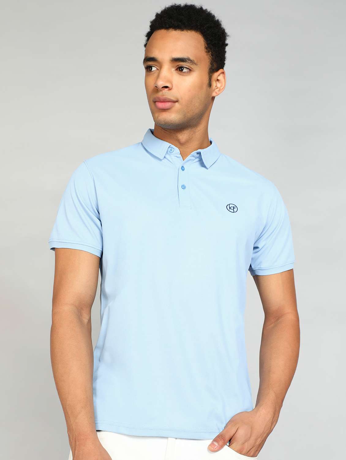 men solid cotton polo t-shirt