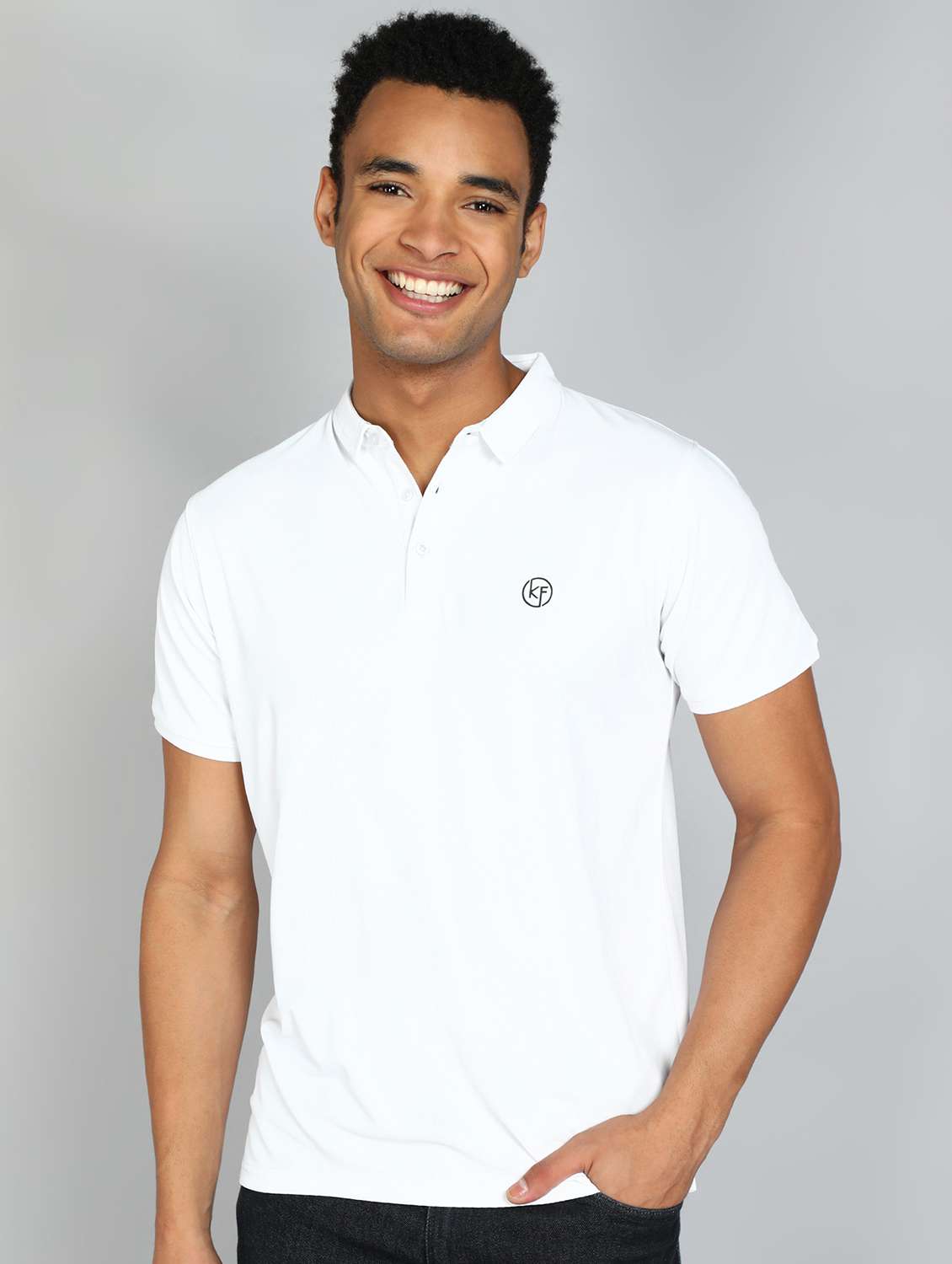 men solid cotton polo t-shirt