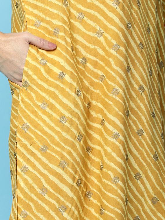 women three quarter sleeve straight kurta - 20414621 - Standard Image - 3