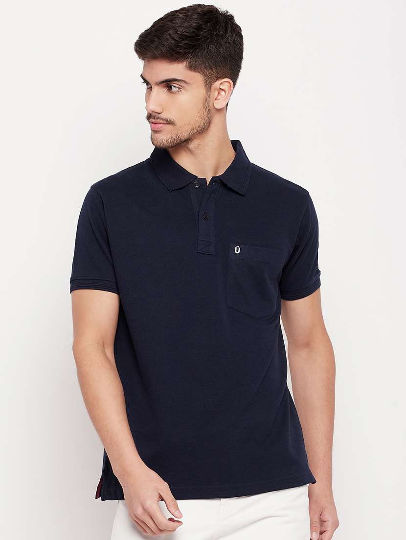 men solid cotton polo t-shirt - 20416350 - Zoom Image - 0