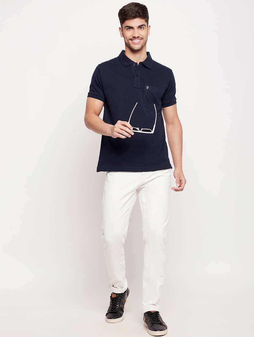 men solid cotton polo t-shirt - 20416350 - Standard Image - 3