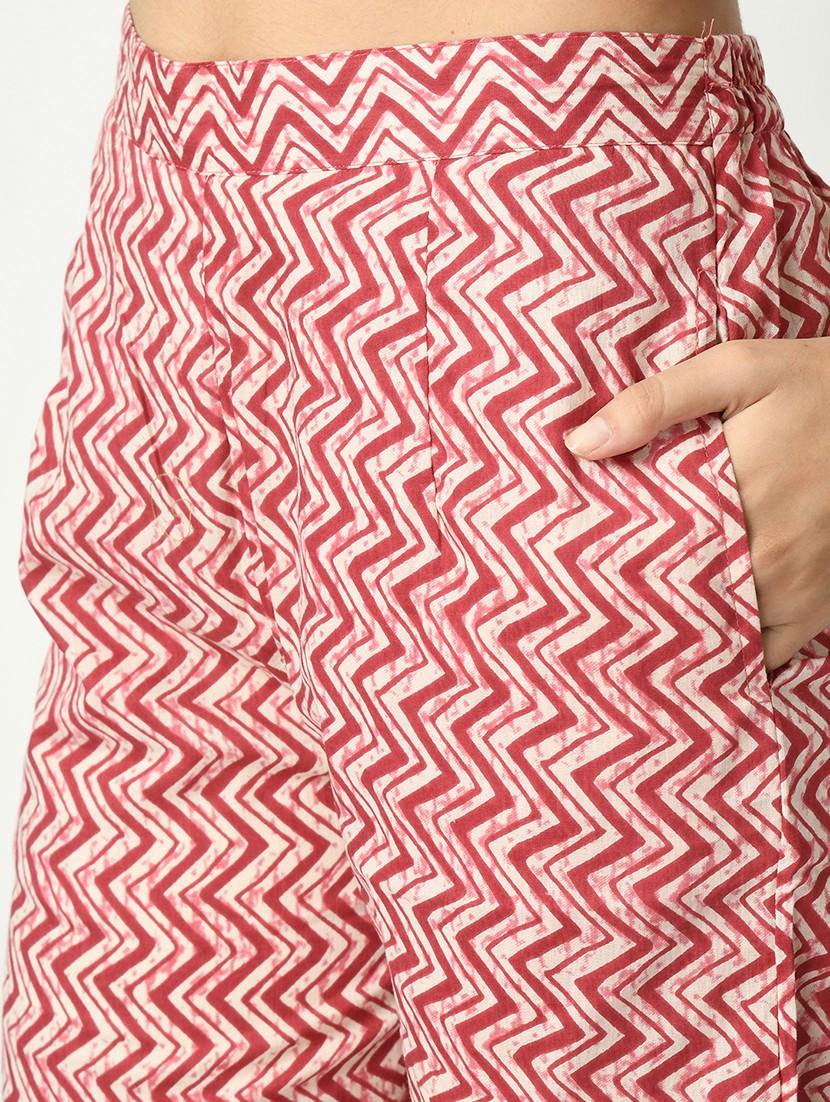 pink three quarter sleeve kurta pant set - 20416954 - Standard Image - 5