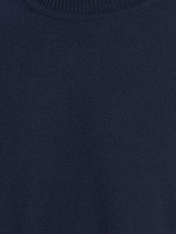 men solid navy blue viscose pullover - 20416971 - Standard Image - 5