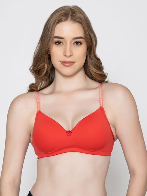 orange cotton blend regular bra - 20417073 - Standard Image - 0