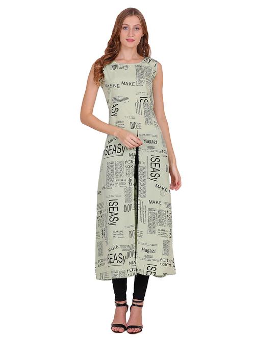 green typographic a-line tunic - 20417135 - Standard Image - 0