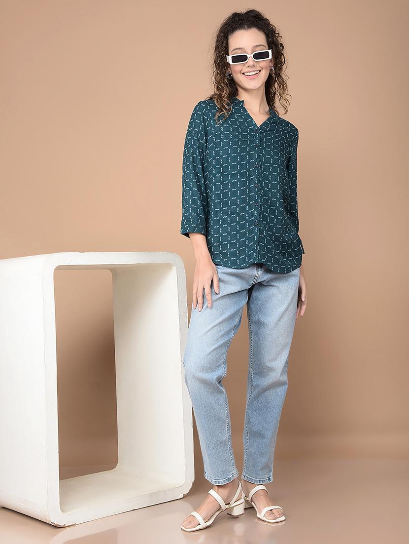 black checkered mandarin neck regular shirt - 20417195 - Standard Image - 5