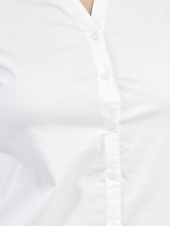white solid three quater sleeves shirt - 20417205 - Standard Image - 3