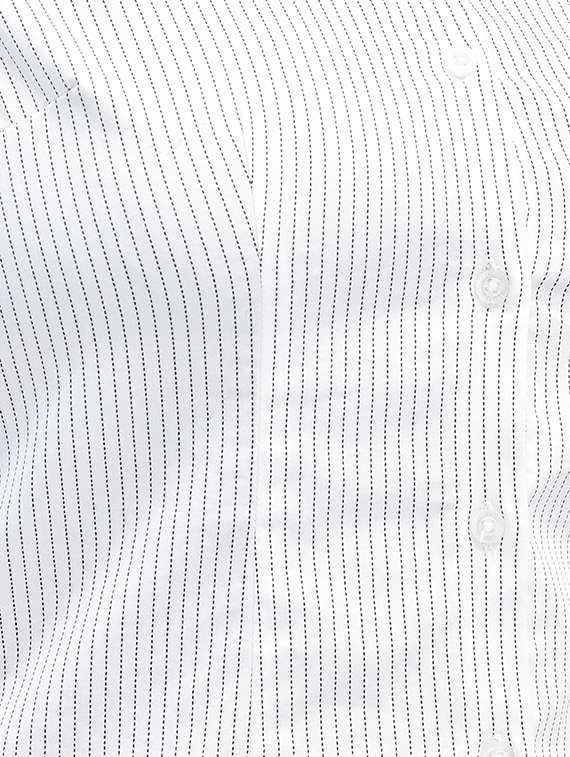 white striped three quater sleeves shirt - 20417207 - Standard Image - 3
