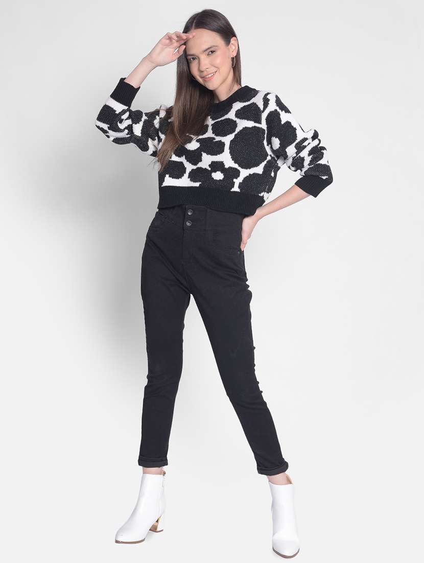 black & white self designed pullover - 20417247 -  Standard Image - 3