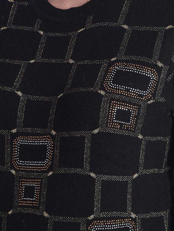 women's black viscose regular pullover - 20417258 -  Standard Image - 3