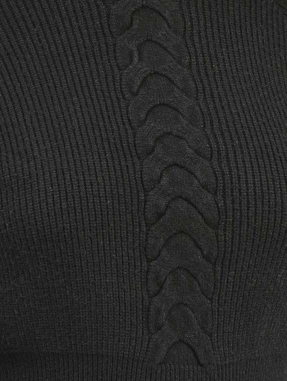 black self designed long sleeves pullover - 20417266 - Standard Image - 3