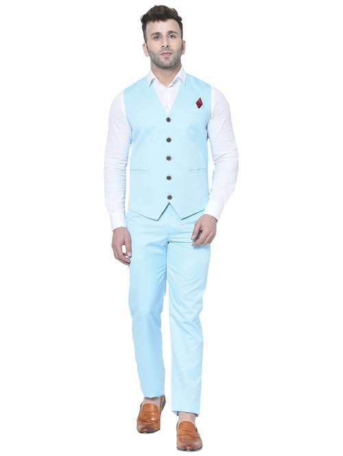 light blue solid 2-piece suit set - 20417354 -  Standard Image - 0