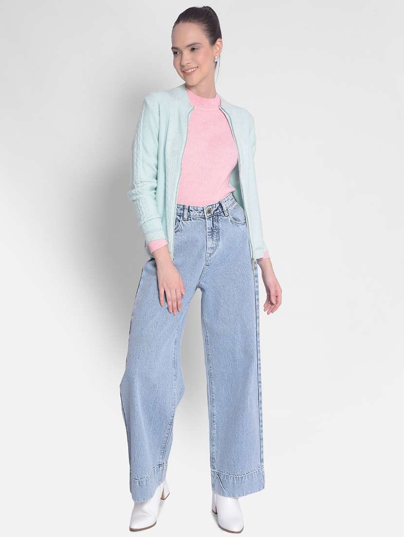 women's purist blue viscose cardigan - 20417423 -  Standard Image - 3