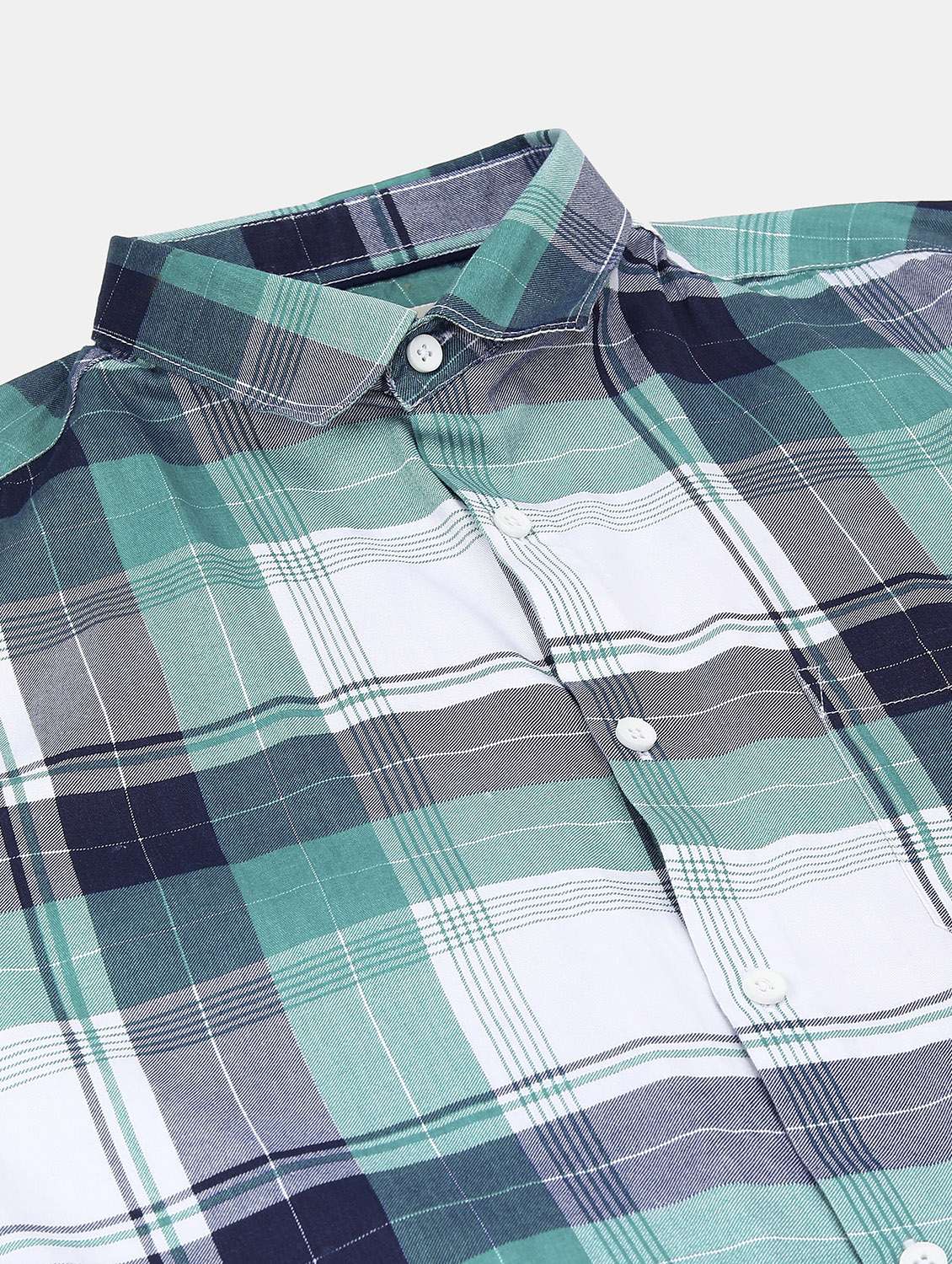 teal cotton casual shirt - 20417791 -  Standard Image - 5