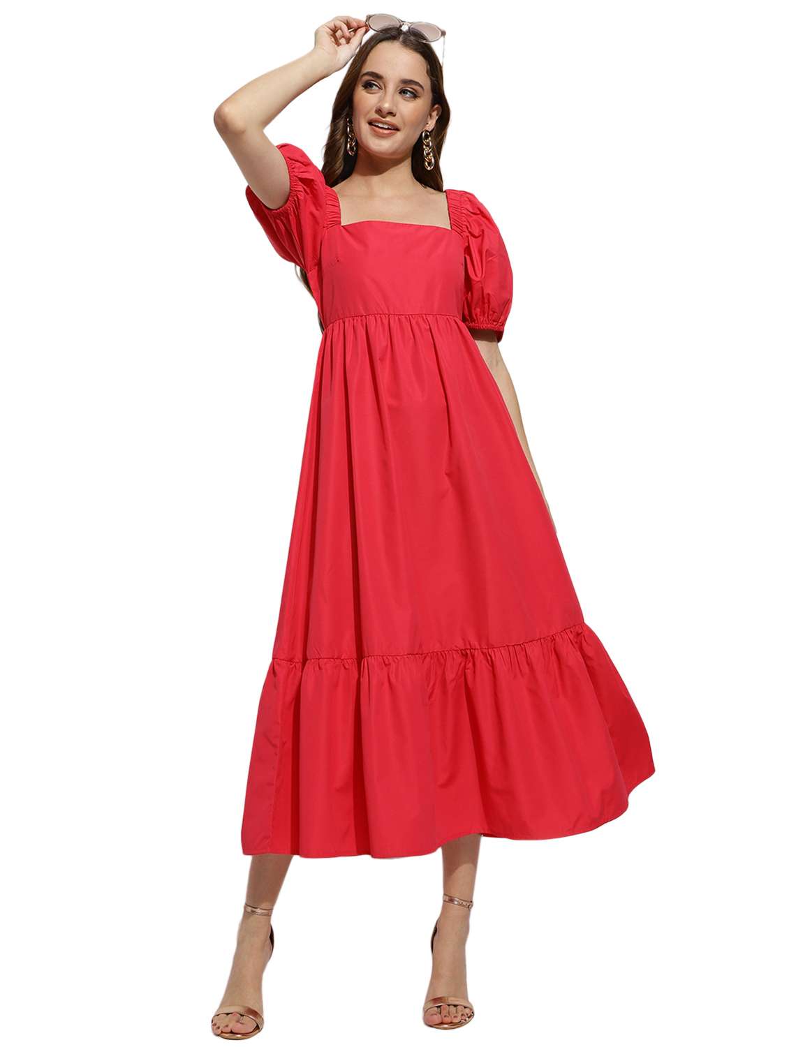 red solid maxi dress - 20418736 -  Standard Image - 3