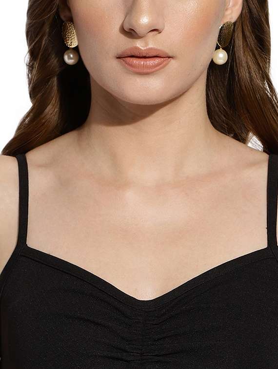 black solid a-line dress - 20418747 -  Standard Image - 5