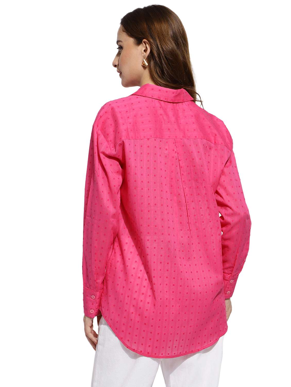 pink self design regular shirt - 20418756 -  Standard Image - 3