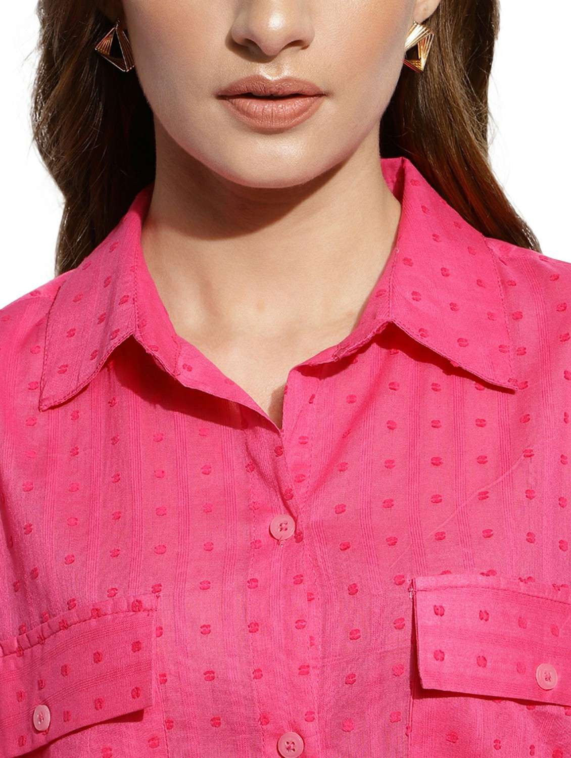 pink self design regular shirt - 20418756 -  Standard Image - 5