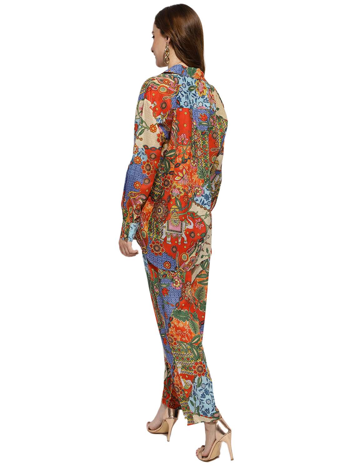multi colored printed shirt and trouser co-ord - 20418761 -  Standard Image - 3