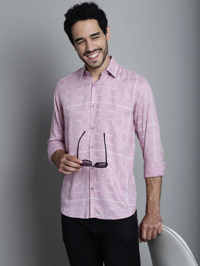 men's geomatric printed casual shirts