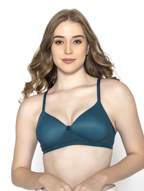 teal solid full coverage regular bra - 20418808 - Standard Image - 0