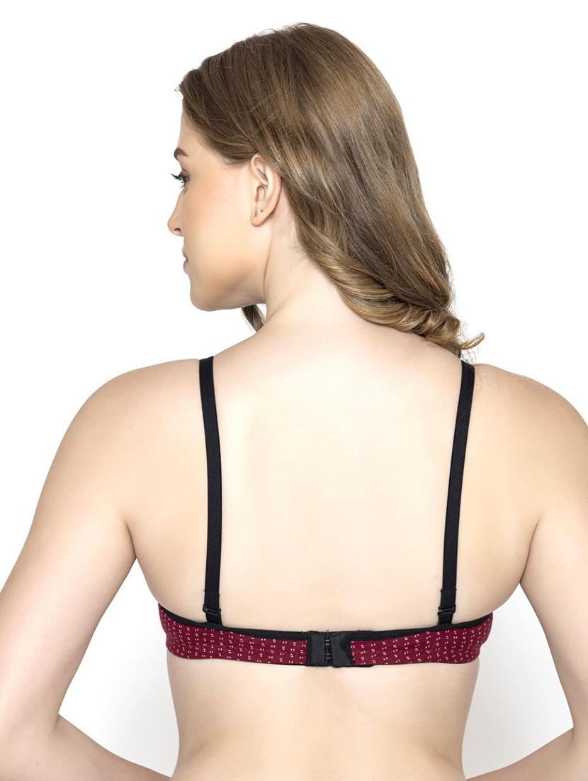 maroon printed full coverage regular bra - 20418814 - Standard Image - 3