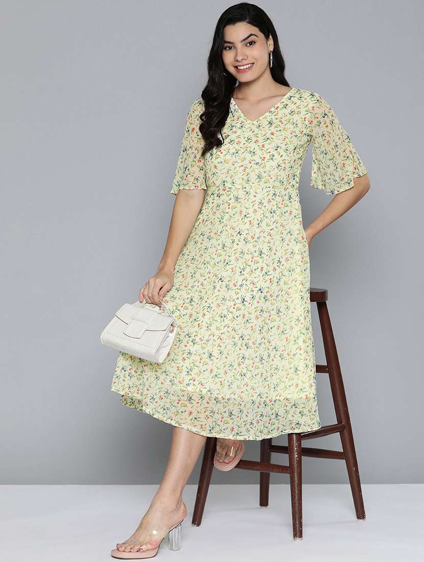 lemon sherbet floral print a-line  dress - 20418818 -  Standard Image - 3