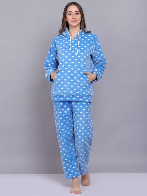  blue wool pyjama nightwear set - 20418833 -  Standard Image - 0