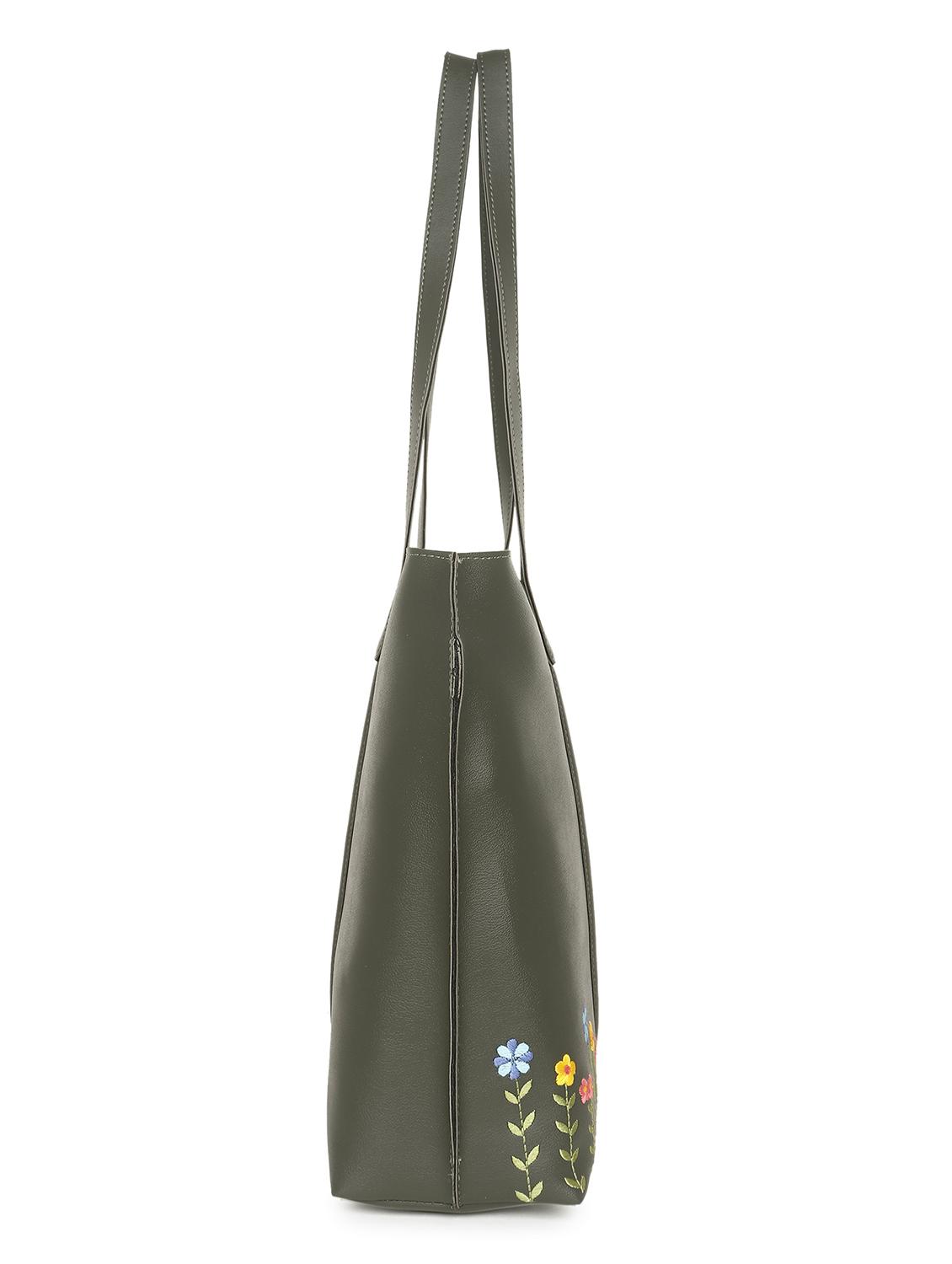 women leatherette embroidered tote bag - 20418952 - Standard Image - 3