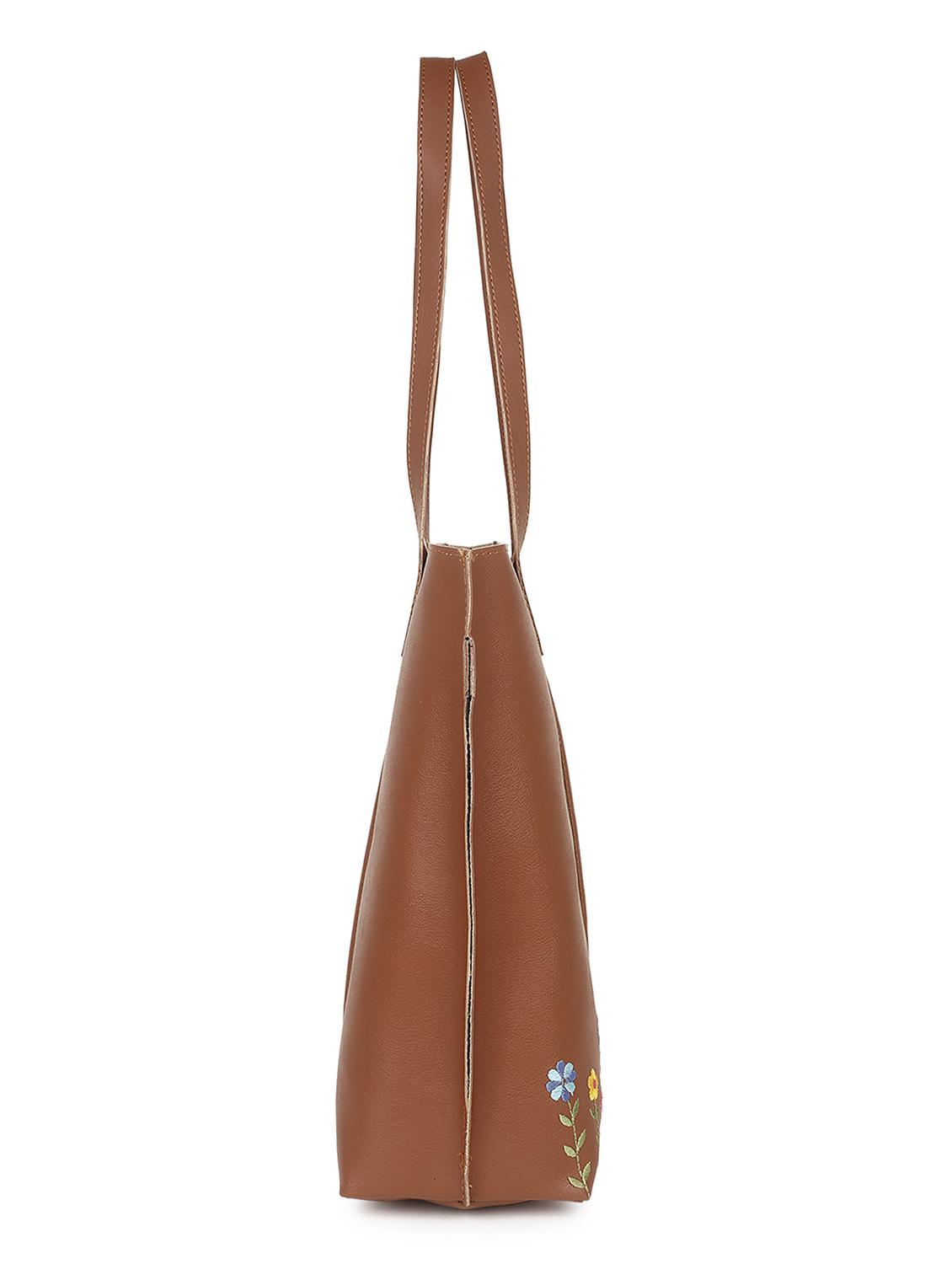 women leatherette embroidered tote bag - 20418955 - Standard Image - 3