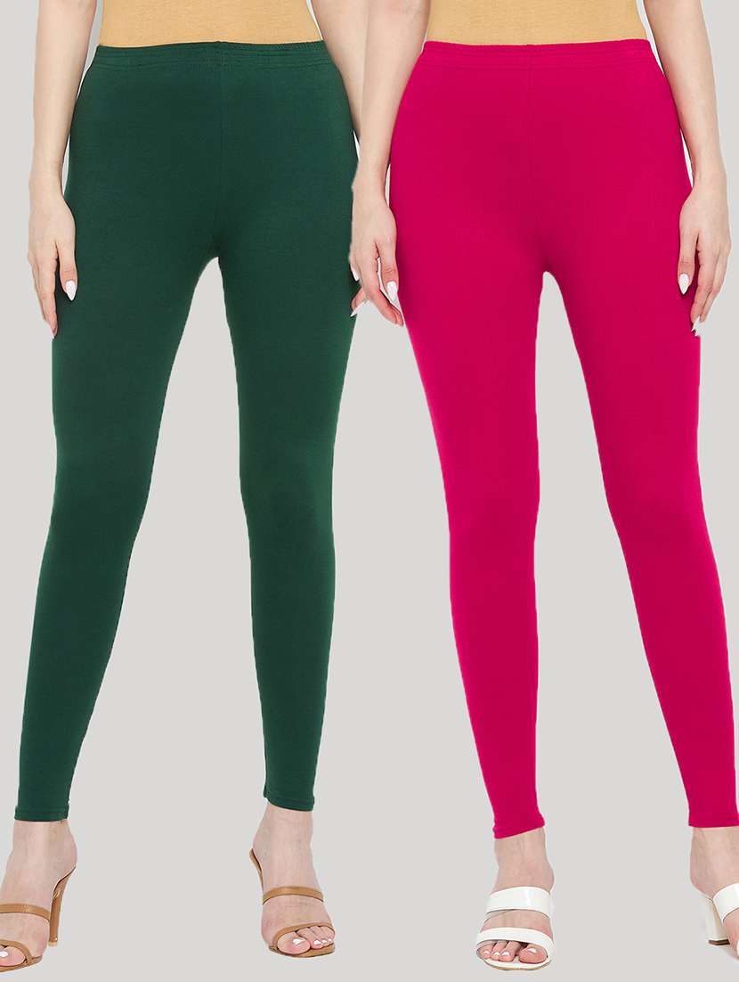 women pack of 2 solid leggings