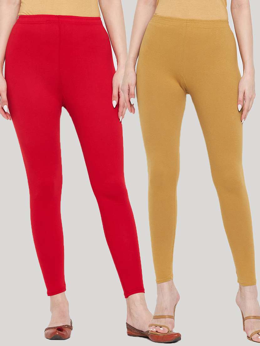 women pack of 2 solid leggings