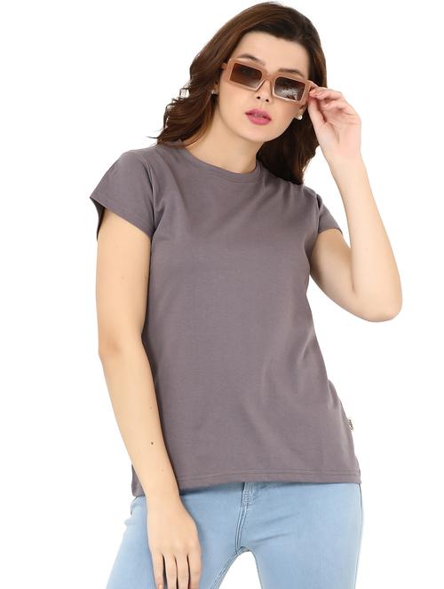 women's plain round neck t-shirt - 20419692 - Standard Image - 0
