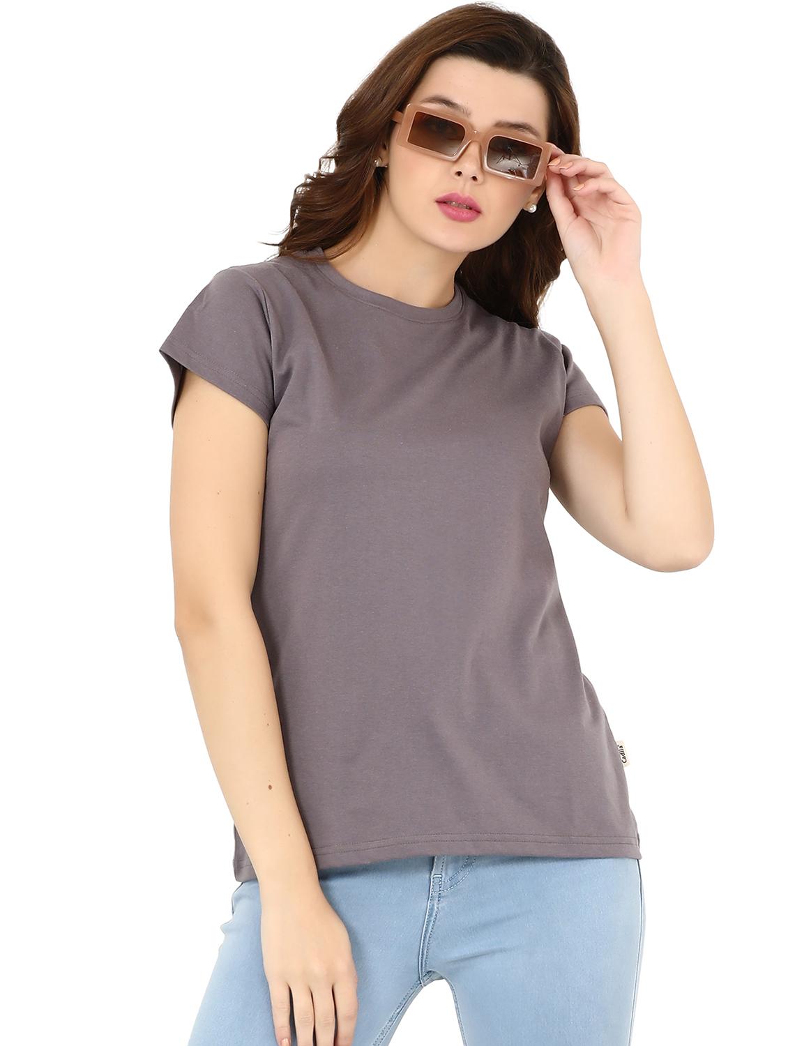 women's plain round neck t-shirt - 20419692 - Zoom Image - 0