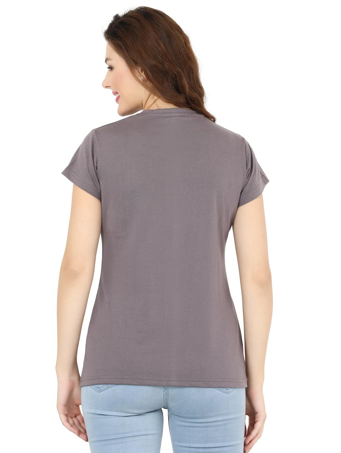 women's plain round neck t-shirt - 20419692 - Standard Image - 3