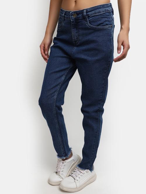 women dark blue denim jean - 20419936 -  Standard Image - 0