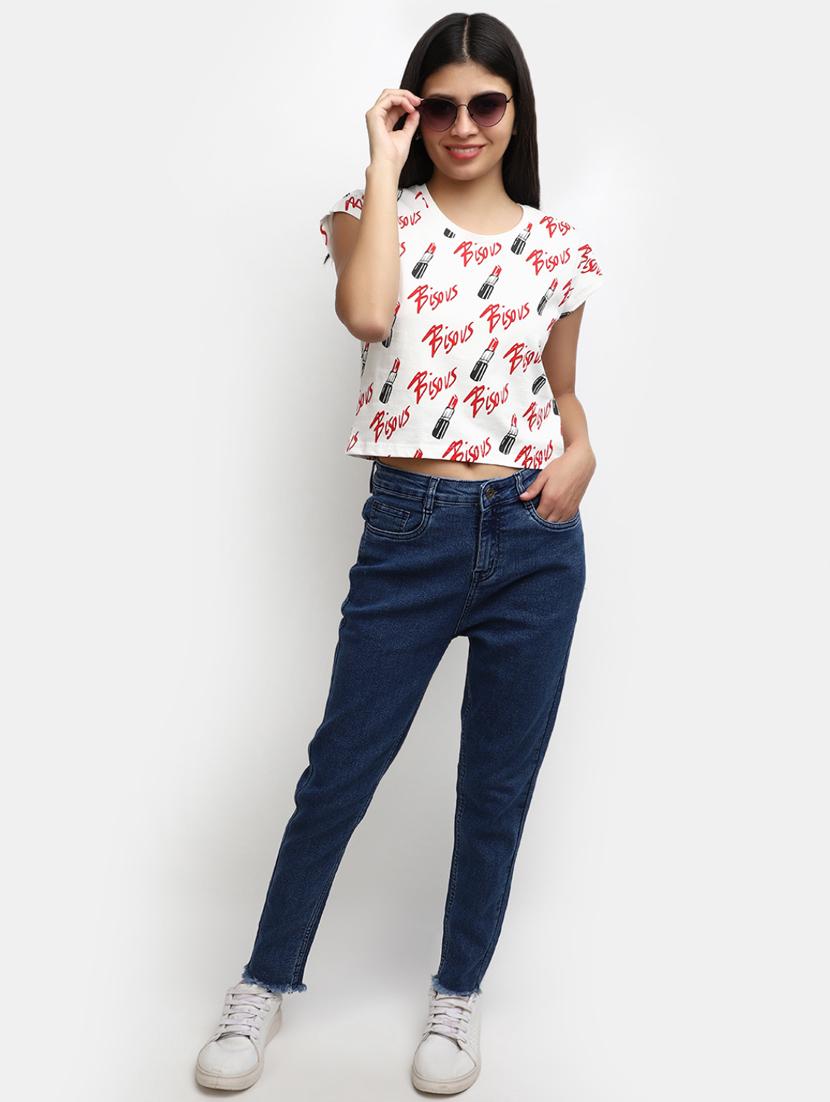 women dark blue denim jean - 20419936 - Standard Image - 3