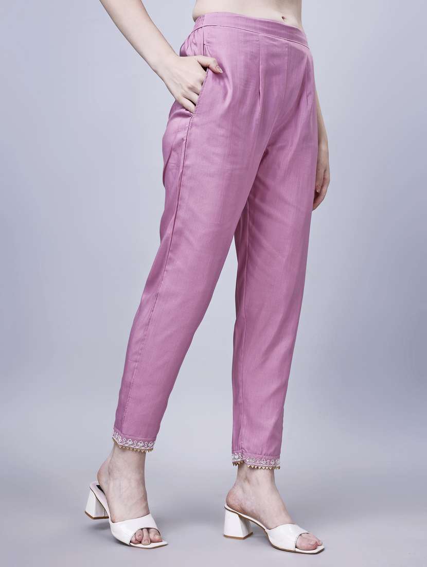 zari embroidered kurta pant set - 20420845 -  Standard Image - 3