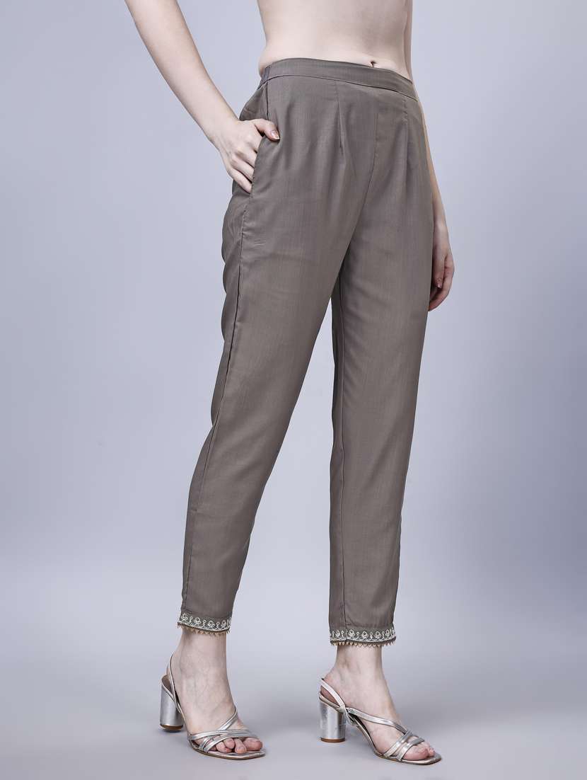 brown silk blend kurta pant  set - 20420846 -  Standard Image - 3