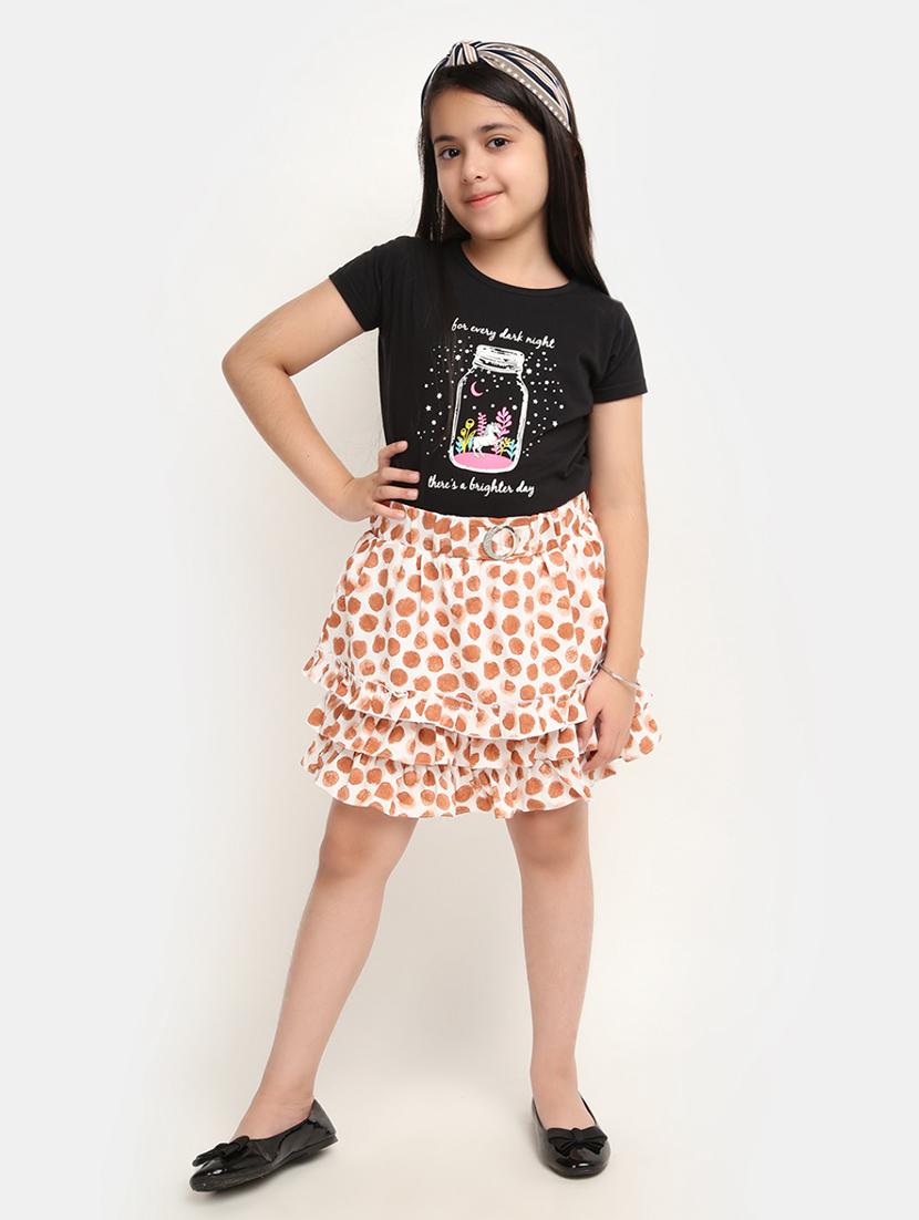 white polka dots flared skirt - 20420948 - Standard Image - 3