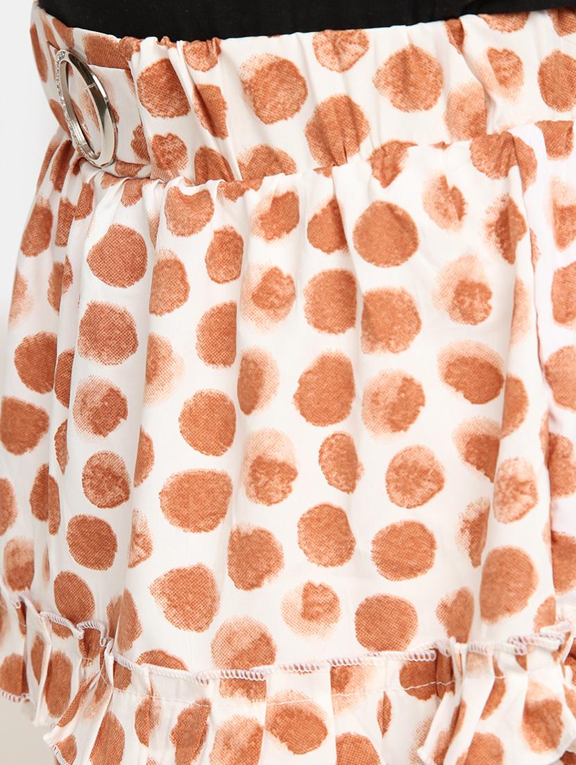 white polka dots flared skirt - 20420948 - Standard Image - 5