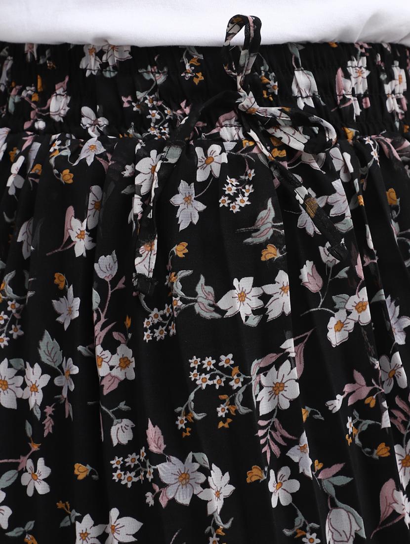 black floral print flared skirt - 20421014 - Standard Image - 5