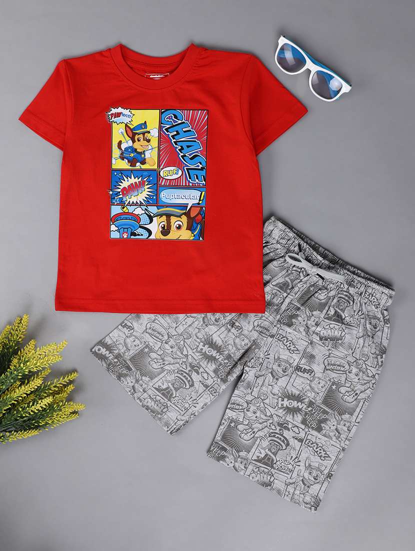 boys cotton shorts twin set