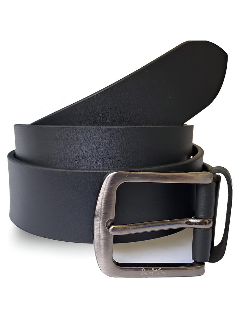 men solid black leather belt - 20422071 -  Zoom Image - 0