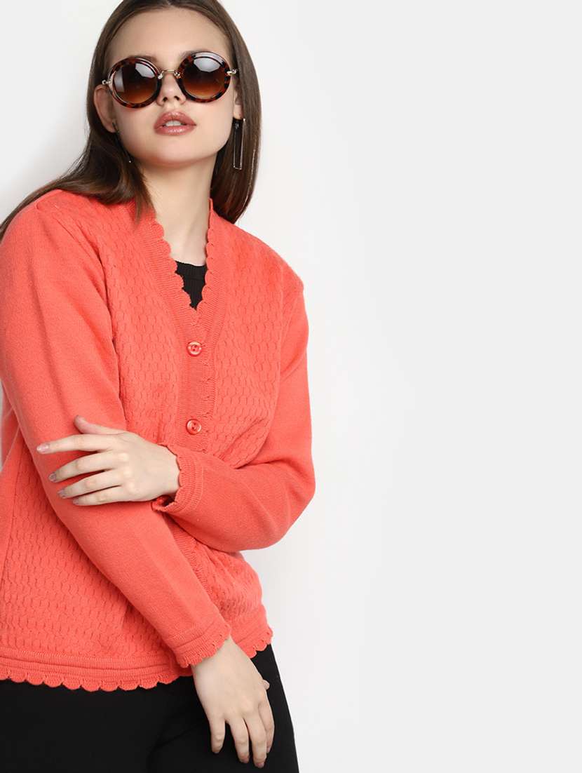 women's coral polyester cardigan - 20422643 -  Standard Image - 3