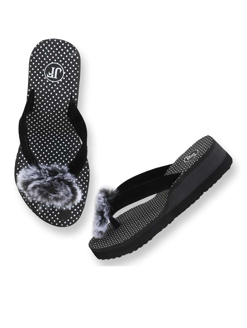 women polka dots black embellished flip flops - 20423867 -  Standard Image - 3