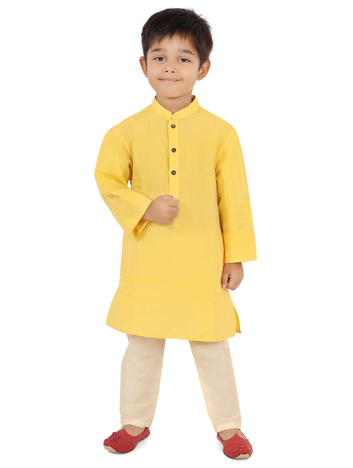 boys mandarin collar long sleeve kurta - 20424100 - Zoom Image - 0