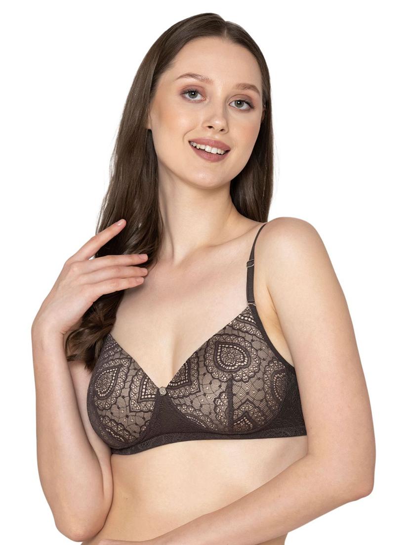 olive solid full coverage regular bra - 20424363 -  Zoom Image - 0