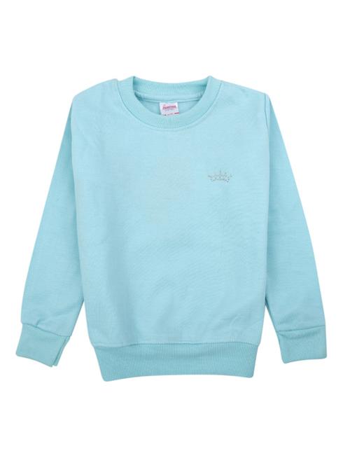 light blue solid round neck sweatshirt - 20424880 - Standard Image - 0